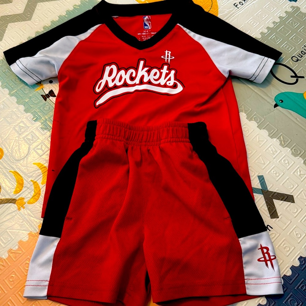 Rockets - NBA Team 3 T matching outfit . Shirt and shorts